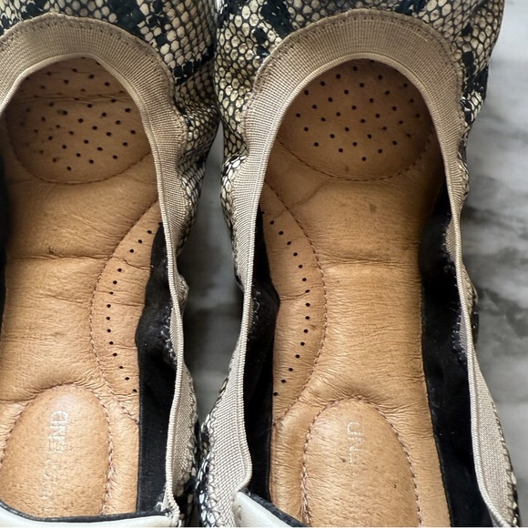 Lands' End Leather Animal Print Ballet Flats Shoes Casual Snake Sz 6 B Snakeskin - Picture 4 of 7